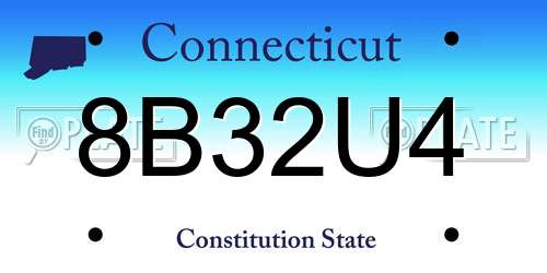 8B32U4 Connecticut License Plate