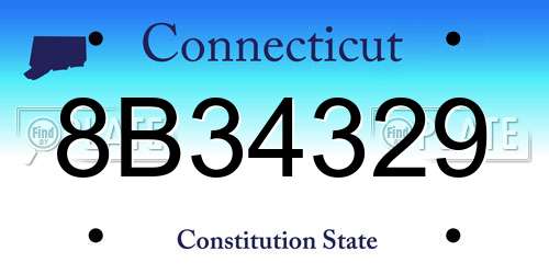8B34329 Connecticut License Plate