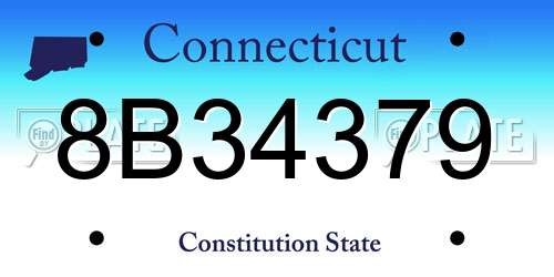 8B34379 Connecticut License Plate