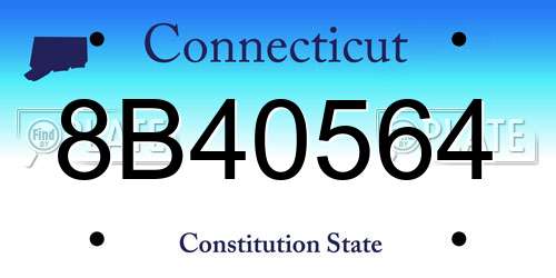8B40564 Connecticut License Plate