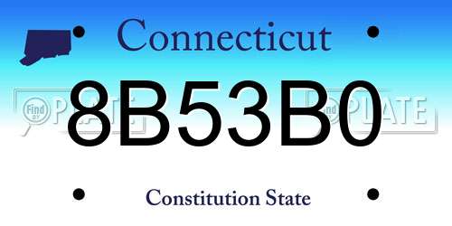 8B53B0 Connecticut License Plate