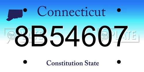 8B54607 Connecticut License Plate