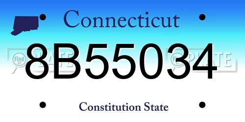 8B55034 Connecticut License Plate