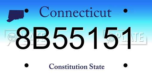 8B55151 Connecticut License Plate