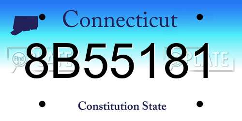 8B55181 Connecticut License Plate