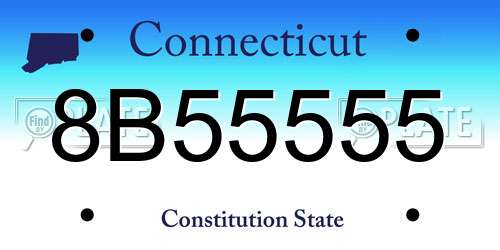 8B55555 Connecticut License Plate
