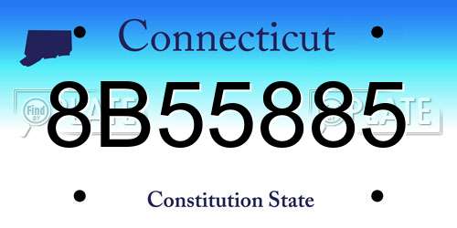 8B55885 Connecticut License Plate