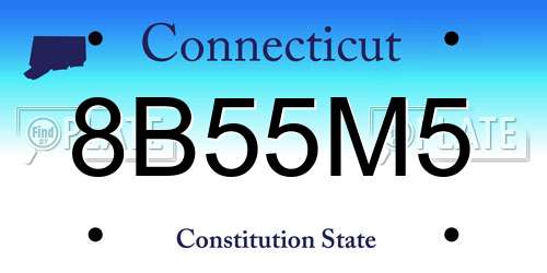 8B55M5 Connecticut License Plate