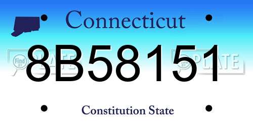 8B58151 Connecticut License Plate