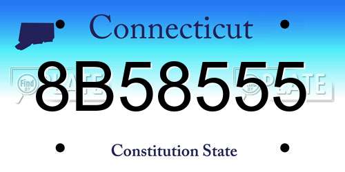 8B58555 Connecticut License Plate