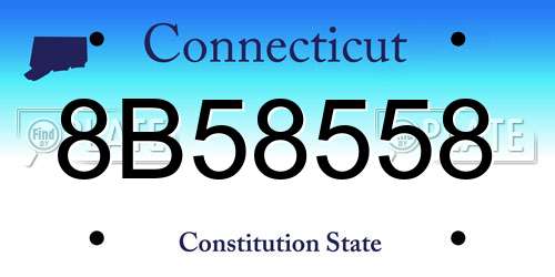 8B58558 Connecticut License Plate