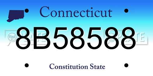 8B58588 Connecticut License Plate