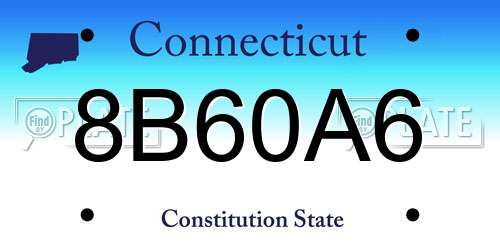 8B60A6 Connecticut License Plate