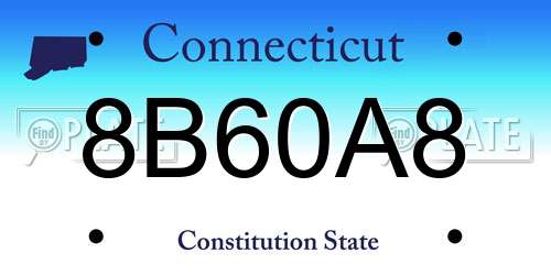 8B60A8 Connecticut License Plate