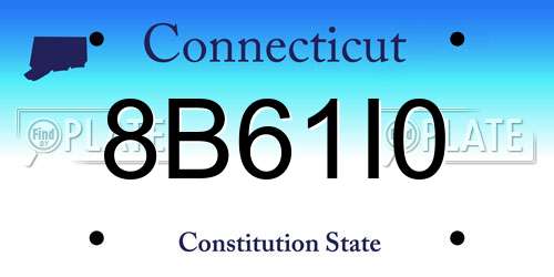 8B61I0 Connecticut License Plate