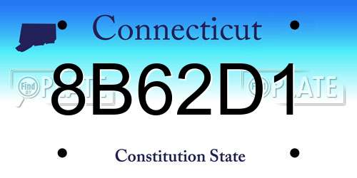 8B62D1 Connecticut License Plate