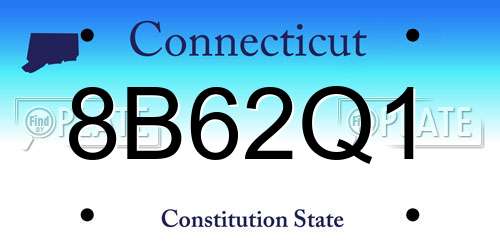 8B62Q1 Connecticut License Plate