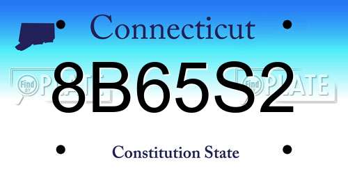 8B65S2 Connecticut License Plate