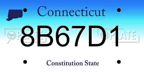 8B67D1 Connecticut License Plate
