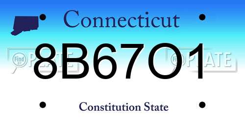 8B67O1 Connecticut License Plate