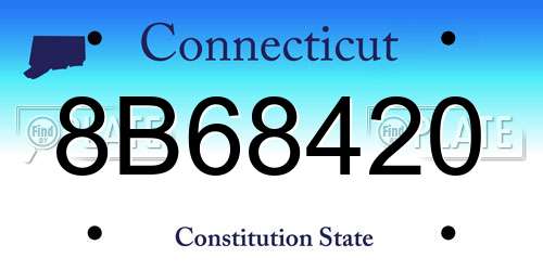8B68420 Connecticut License Plate