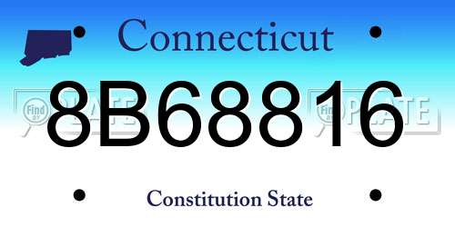 8B68816 Connecticut License Plate