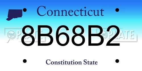 8B68B2 Connecticut License Plate