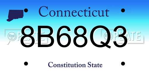 8B68Q3 Connecticut License Plate