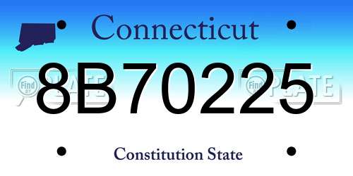 8B70225 Connecticut License Plate