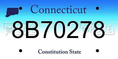 8B70278 Connecticut License Plate