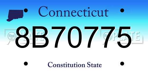 8B70775 Connecticut License Plate