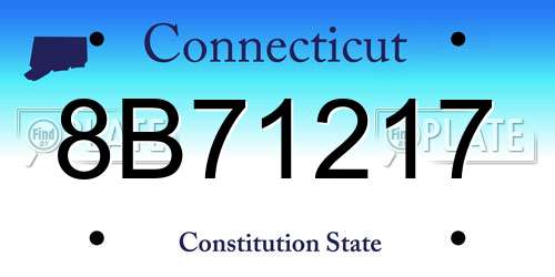 8B71217 Connecticut License Plate