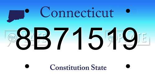 8B71519 Connecticut License Plate