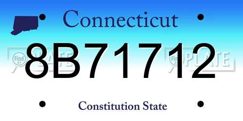 8B71712 Connecticut License Plate