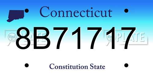 8B71717 Connecticut License Plate
