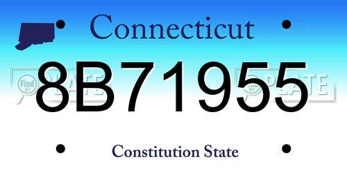 8B71955 Connecticut License Plate