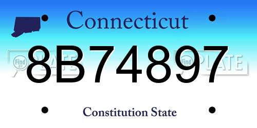 8B74897 Connecticut License Plate