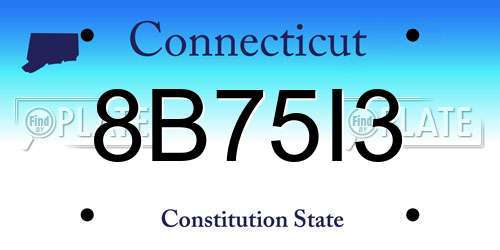 8B75I3 Connecticut License Plate
