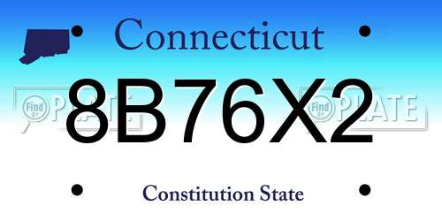 8B76X2 Connecticut License Plate