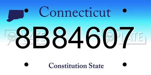 8B84607 Connecticut License Plate