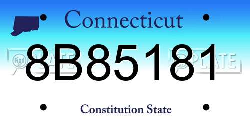 8B85181 Connecticut License Plate