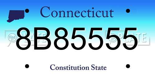 8B85555 Connecticut License Plate