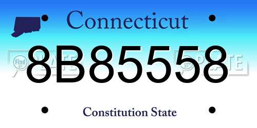 8B85558 Connecticut License Plate