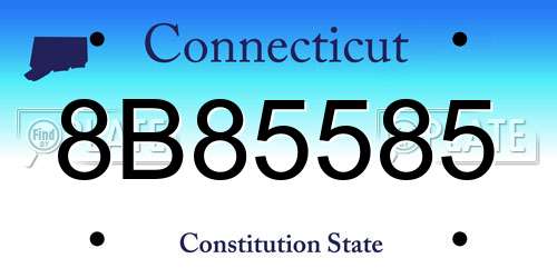 8B85585 Connecticut License Plate