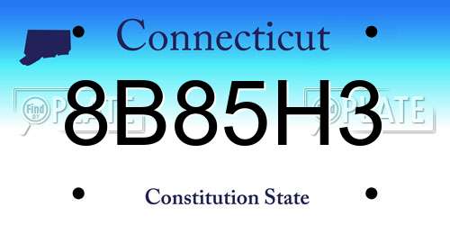8B85H3 Connecticut License Plate