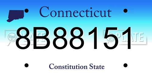 8B88151 Connecticut License Plate