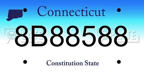 8B88588 Connecticut License Plate