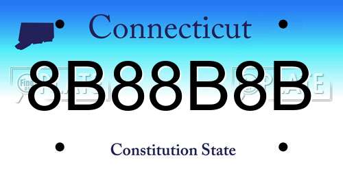 8B88B8B Connecticut License Plate