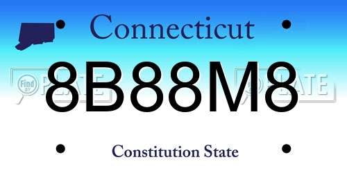 8B88M8 Connecticut License Plate