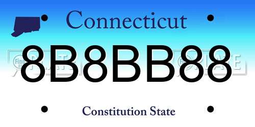 8B8BB88 Connecticut License Plate